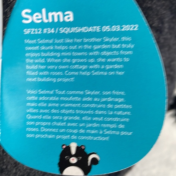 NWT Squishmallows Fuzzamallows Skunk - Picture 9 of 10